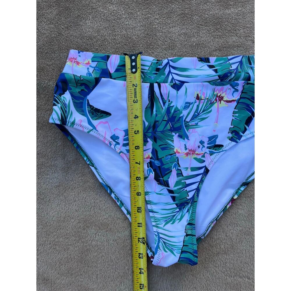 NWT‎ Avanova Hugh Waisted Bikini Bottom Women’s Size Large Floral Palm - Picture 5 of 5